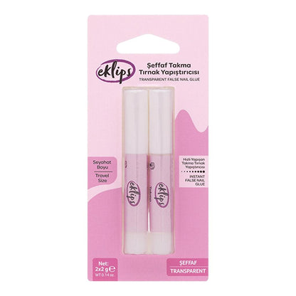 Eklips False Nail Glue Set for Secure Hold 2 x 2g