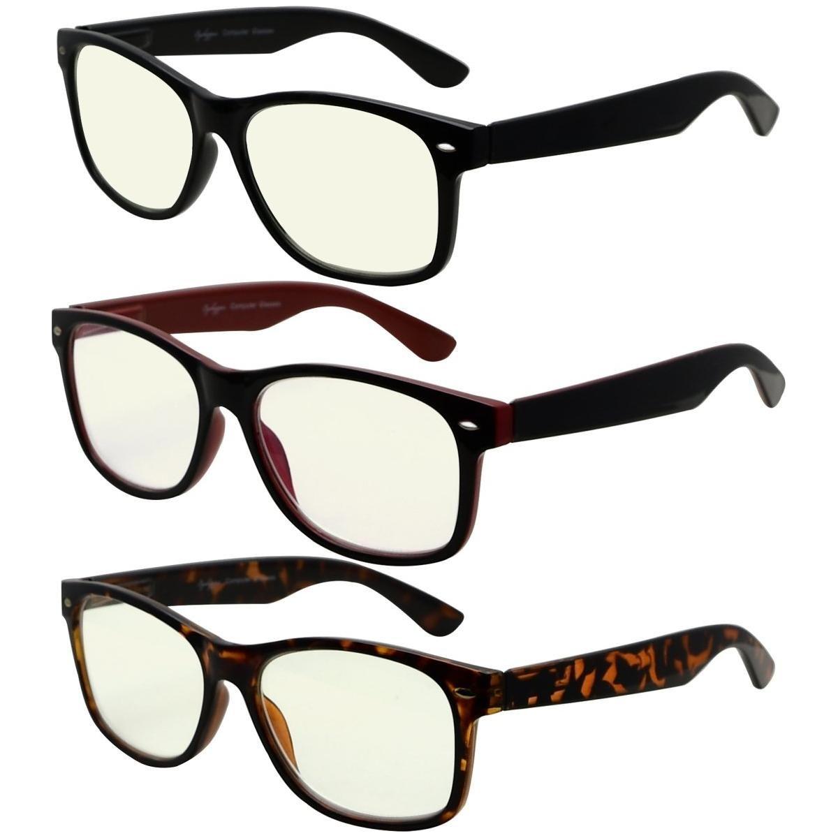 3 Pack Classic Blue Light Filter Reading Glasses UV109 Eyeglasses Pasteur Pharmacy 3 Pairs Mix +1.25