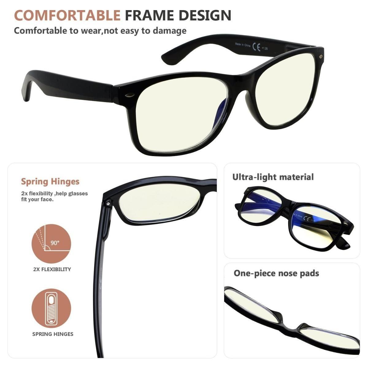 3 Pack Classic Blue Light Filter Reading Glasses UV109 Eyeglasses Pasteur Pharmacy