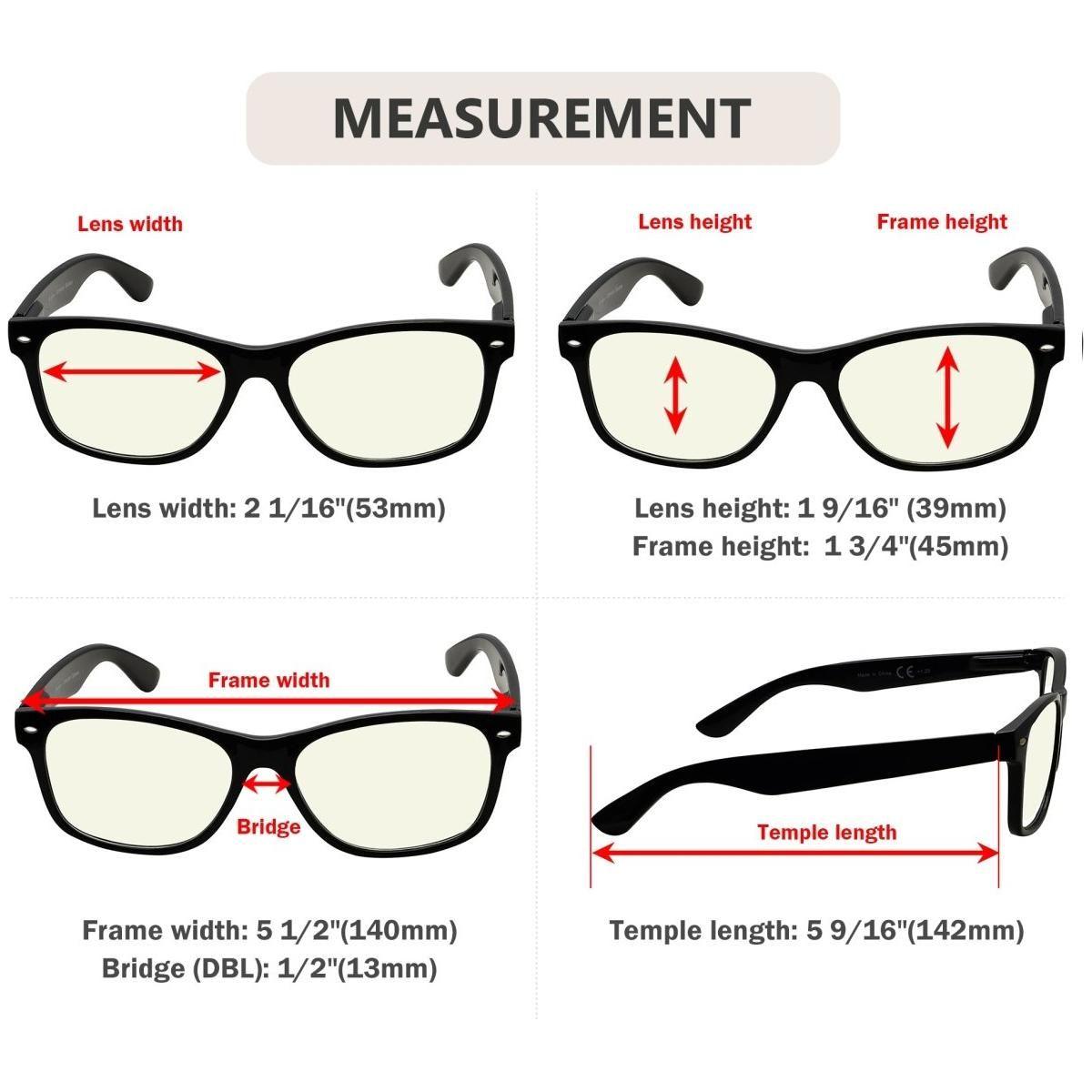 3 Pack Classic Blue Light Filter Reading Glasses UV109 Eyeglasses Pasteur Pharmacy