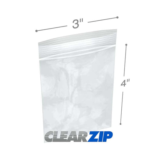 Clear Zip-Lock Bags, 2 Mil, 3" x 4" (100 Count) Food Storage Pasteur Pharmacy