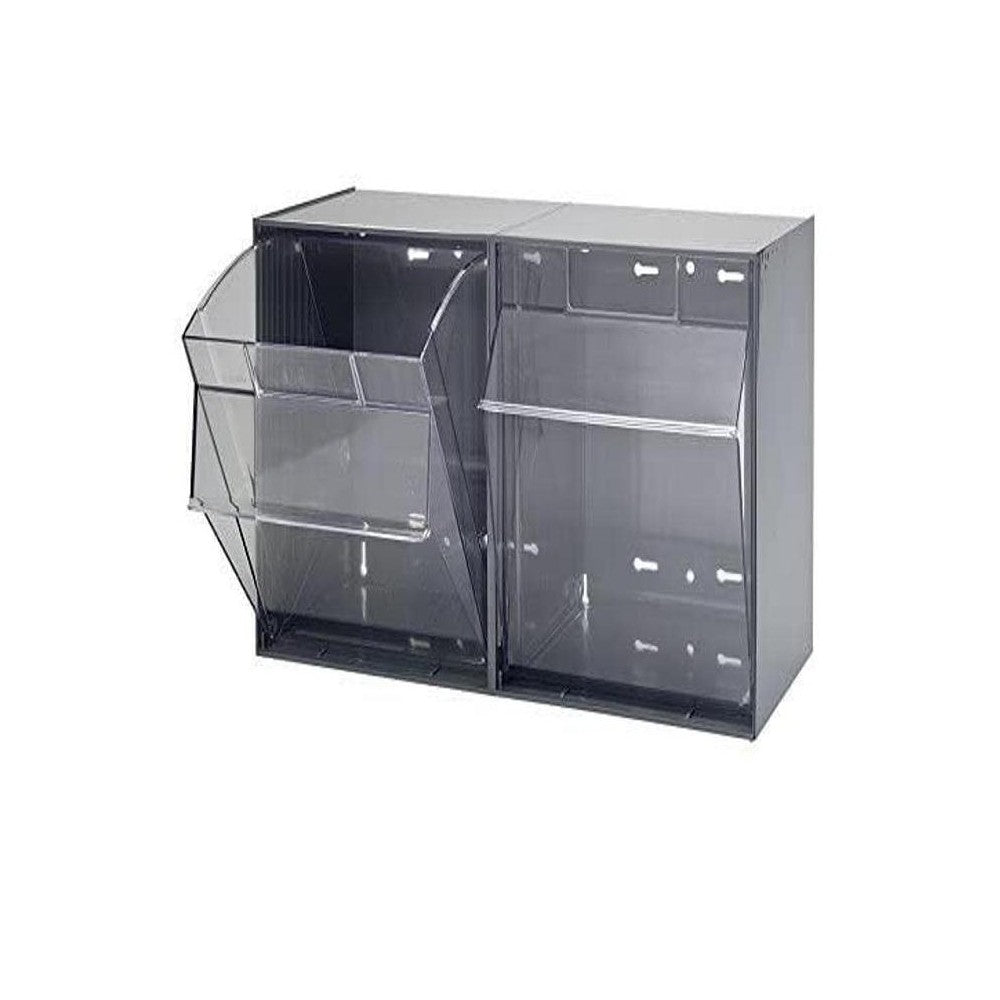 Quantum Storage Systems Tip Out Bin QTB302 – 2 Compartments Gray Cabinets & Storage Pasteur Pharmacy