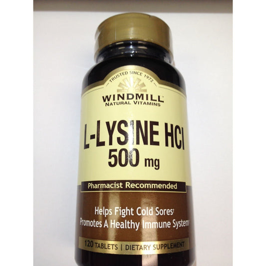 Windmill L-Lysine HCl 500 Mg Tablets 120ct Vitamins & Supplements Pasteur Pharmacy