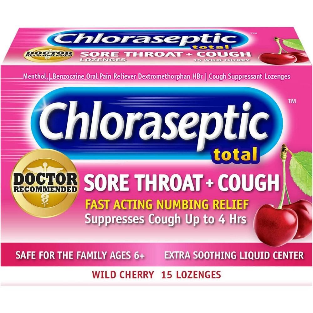 Chloraseptic Total Sore Throat + Cough Lozenges, Wild Cherry Health & Beauty Pasteur Pharmacy