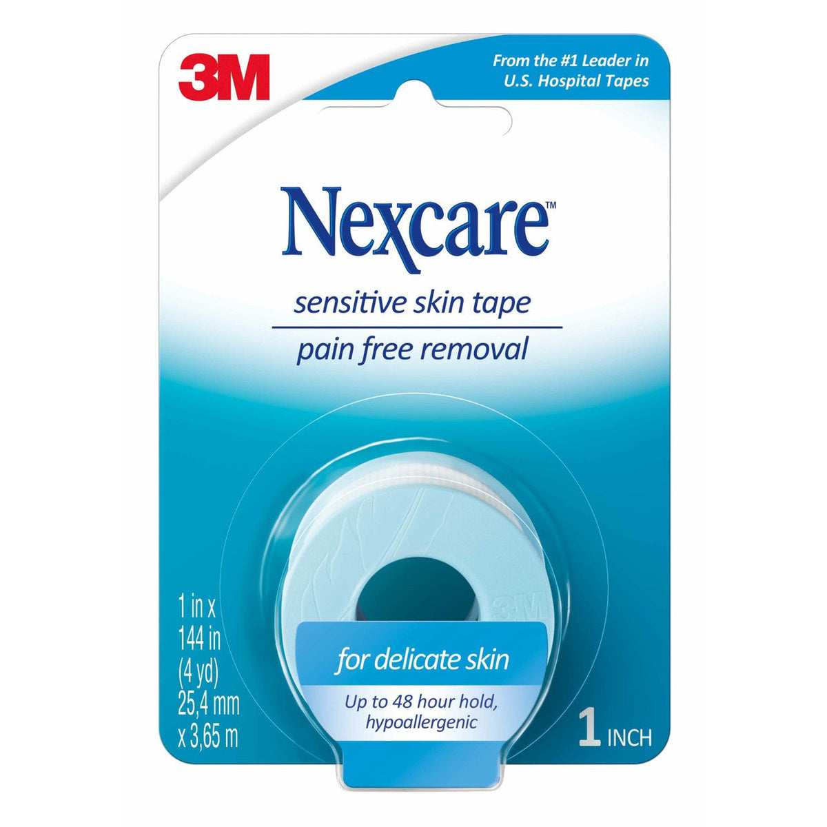 Nexcare Hospital Tape, Sensitive Skin, 1 Inch