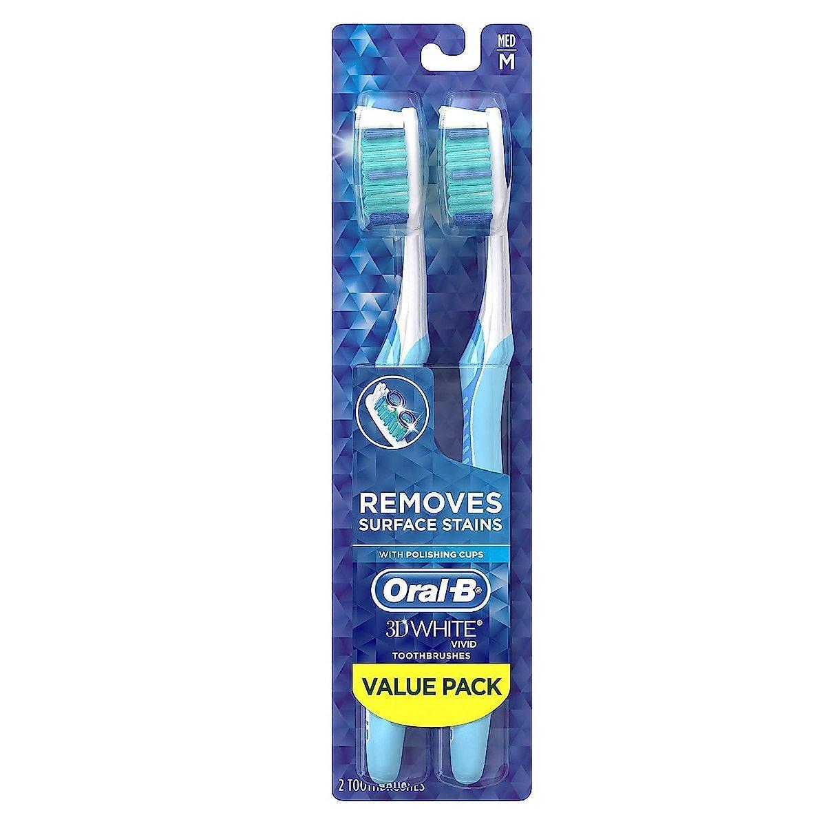 Oral B Vivid Toothbrushes, Medium, Whitening, Value Pack Toothbrushes Pasteur Pharmacy