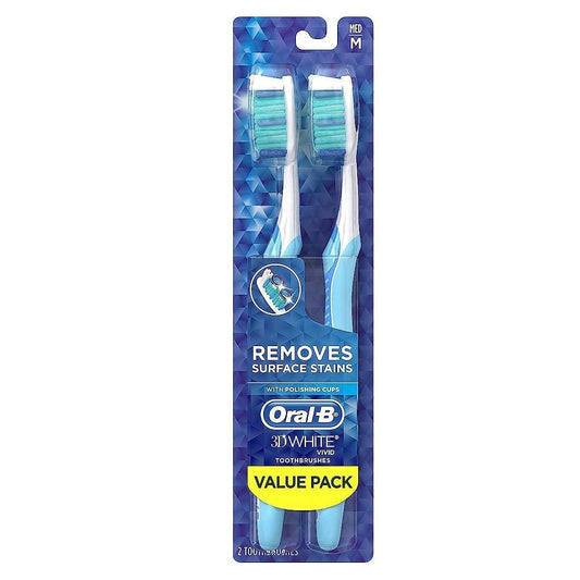 Oral B Vivid Toothbrushes, Medium, Whitening, Value Pack Toothbrushes Pasteur Pharmacy