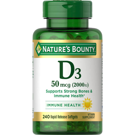 Nature's Bounty Vitamin D3, 50 Mcg, Rapid Release Softgels Vitamins & Supplements Pasteur Pharmacy
