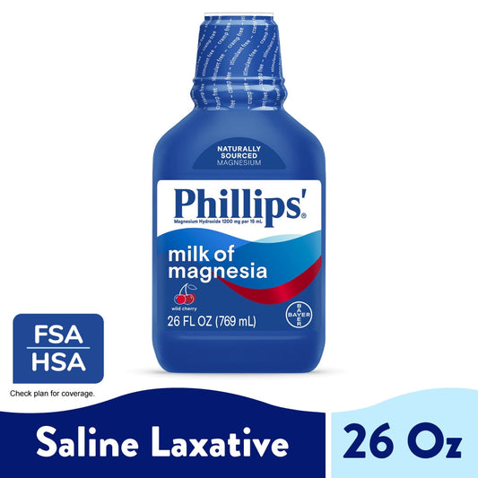 Phillips' Saline Laxative Milk Of Magnesia Wild Cherry 26 Fl Oz Health & Beauty Pasteur Pharmacy