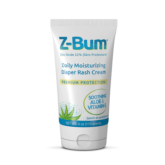 Z-Bum Daily Moisturizing Diaper Rash Cream Heal And Prevent Chafing, Adult Incontinence Irritation, Infection With Aloe, Vitamin E, Zinc Oxide Skin Care Pasteur Pharmacy