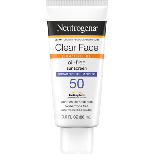 Neutrogena Sunscreen, Oil Free, Clear Face, Broad Spectrum Spf 50 3 Fl Oz Sunscreen Pasteur Pharmacy
