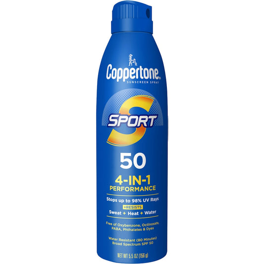 Coppertone Sunscreen Spray, Sport, Broad Spectrum SPF 50 5.5 Oz Sunscreen Pasteur Pharmacy
