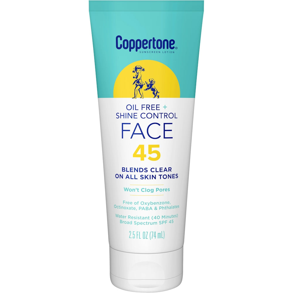 Coppertone INPROGRESS... Sunscreen Lotion, Oil Free + Shine Control, Face, SPF 45, 2.5 Fl Oz (74 Ml) Lotion & Moisturizer Pasteur Pharmacy