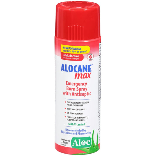 Alocane Max Emergency Burn Spray With Antiseptic 3.5 Fl Oz First Aid Pasteur Pharmacy
