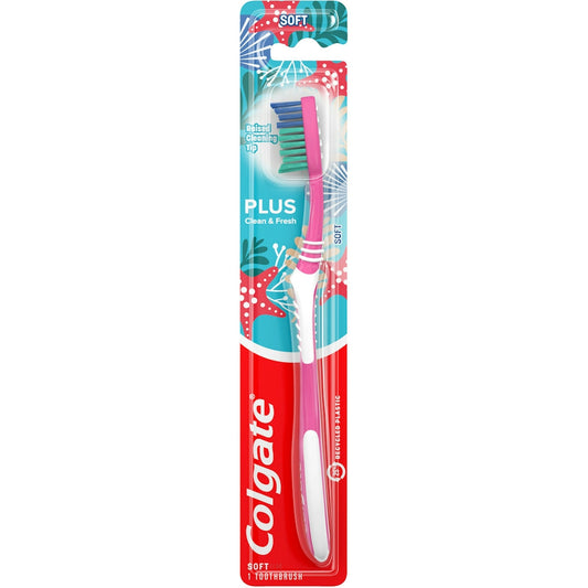 Colgate Plus Toothbrush, Full Head, Soft 02 Toothbrushes Pasteur Pharmacy
