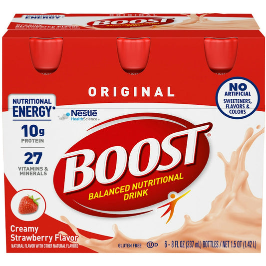 Boost High Protein Nutritional Drink, Very Strawberry, 20g of Protein, 8 fl oz Bottle, 6 Count Fitness & Nutrition Pasteur Pharmacy