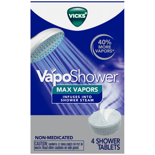 Vicks Vapors Shower Tablets – Max Strength (4 ct.) Personal Care Pasteur Pharmacy