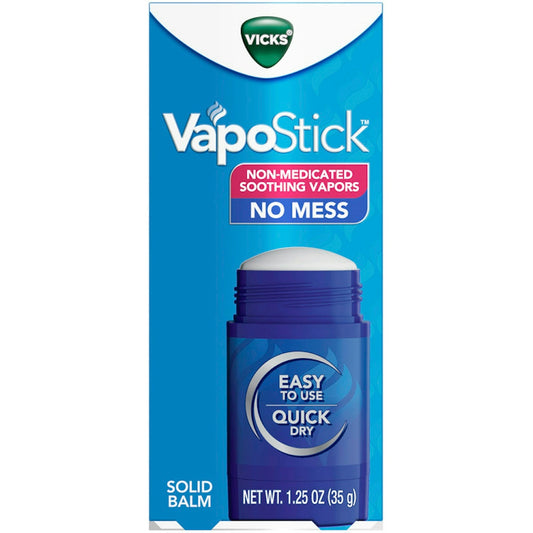 Vicks Solid Balm, Soothing Vapors, Non Medicated, No Mess 1.25 Oz Respiratory Care Pasteur Pharmacy