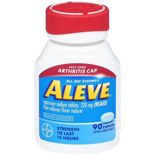 Aleve Naproxen Sodium Pain Reliever - Fever Reducer With Arthritis Cap -- 220 Mg - 90 Caplets Medicine & Drugs Pasteur Pharmacy