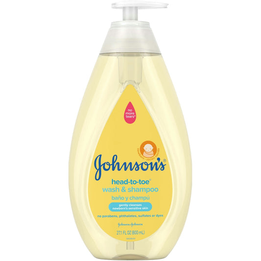 Johnson's Head-To-Toe Gentle Tear-Free Baby & Newborn Wash & Shampoo, 27.1 Fl Oz Shampoo Pasteur Pharmacy