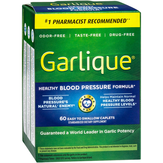 Garlique Healthy Blood Pressure Formula - Odor-Free Garlic, 60 Caplets Vitamins & Supplements Pasteur Pharmacy