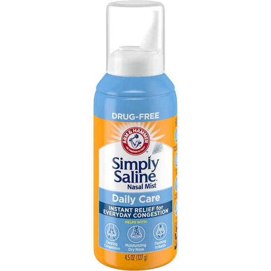 Arm & Hammer Simply Saline Nasal Care Daily Relief Mist Spray 4.5oz Health & Beauty Pasteur Pharmacy