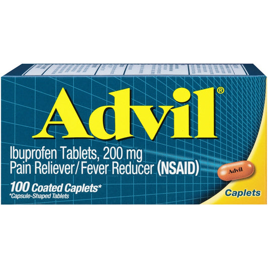 Advil Ibuprofen Pain Reliever Fever Reducer, 200 Mg, 100 Caplets Health & Beauty Pasteur Pharmacy