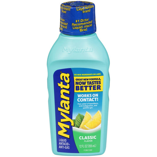 Mylanta Antacid + Anti Gas, Liquid, Classic Flavor 12 Fl Oz Health & Beauty Pasteur Pharmacy