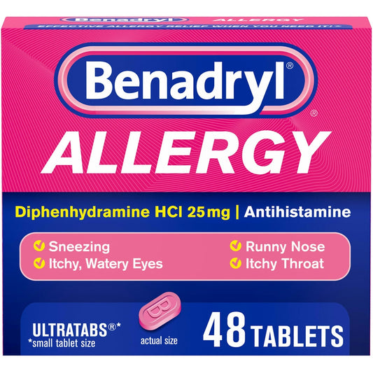 Benadryl Tablets 25Mg Allergy 48Ea Health & Beauty Pasteur Pharmacy