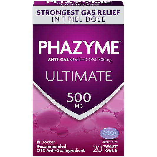 Phazyme Ultimate Gas & Bloating Relief, Works In Minutes, 20 Fast Gels Medicine & Drugs Pasteur Pharmacy