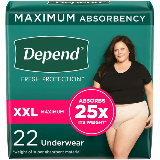 Depend FIT-FLEX Incontinence Underwear For Women - Maximum Absorbency - Blush Incontinence Aids Pasteur Pharmacy
