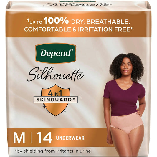 Depend Silhouette Maximum Absorbency Underwear for Women, Medium, 14 Count Underwear Pasteur Pharmacy
