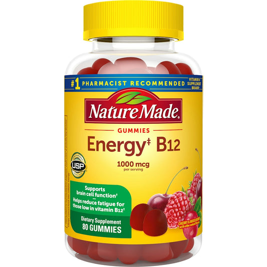 Nature Made Energy B12, 1000 Mcg, Gummies, Cherry & Mixed Berry Vitamins & Supplements Pasteur Pharmacy