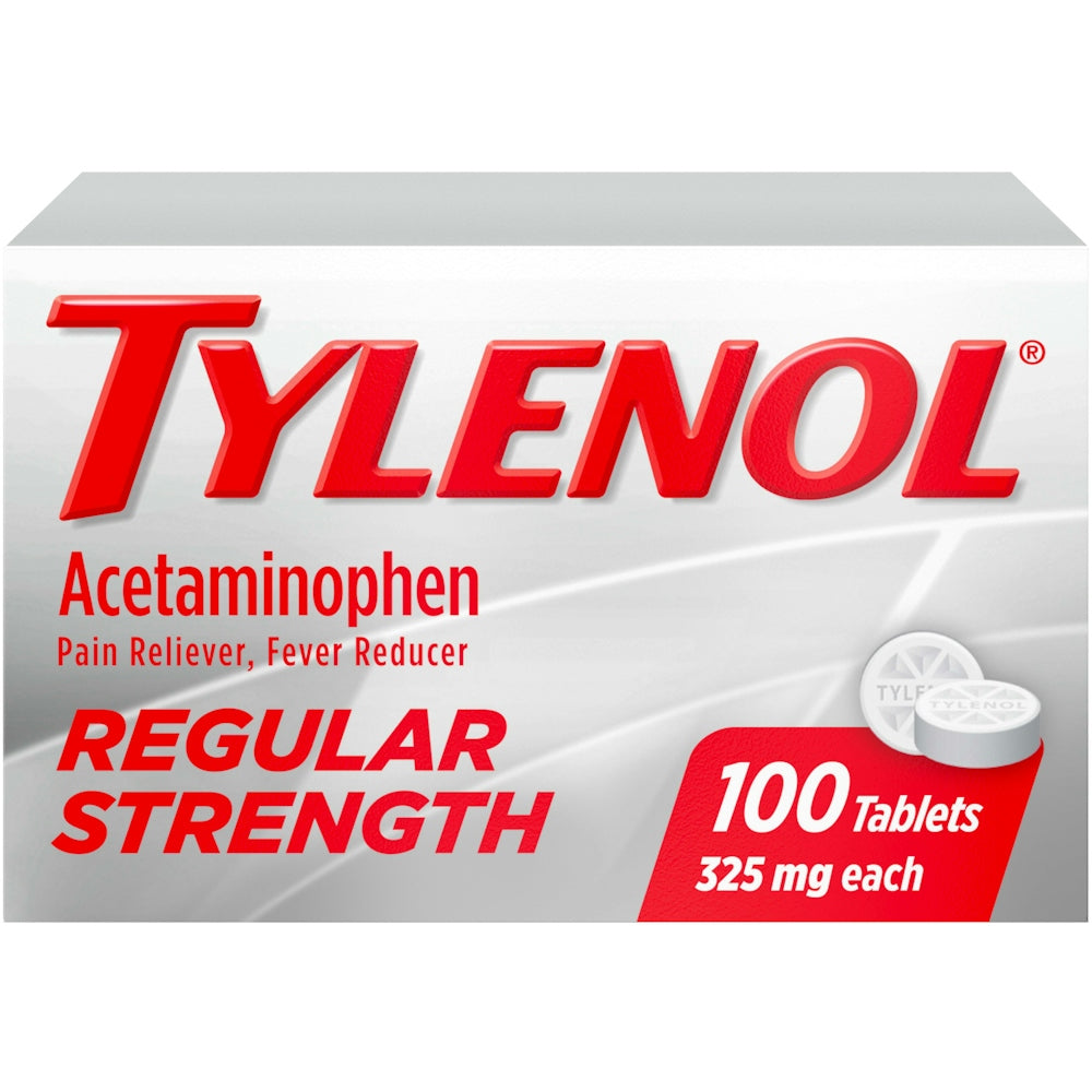 Tabletas de Tylenol® de 325 mg de concentración regular, 100 unidades