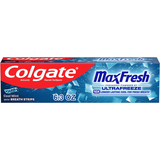 Colgate Max Fresh Whitening Toothpaste With Mini Breath Strips - Cool Mint, 6.3 Oz Toothpaste Pasteur Pharmacy
