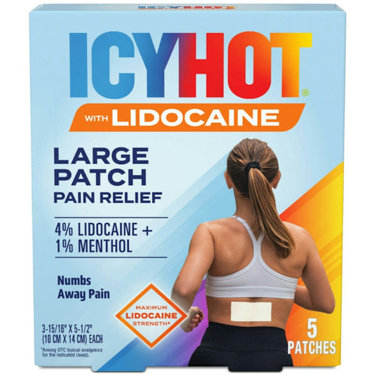 Icy Hot Max Lidocaine 4% And Menthol 1% Pain Relief Patch 5 ct Health & Beauty Pasteur Pharmacy