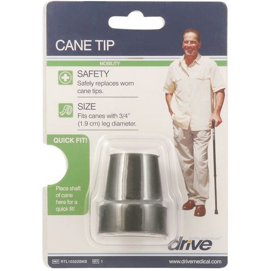 Drive Medical Replacement Cane Tip – 3/4 Inch Diameter, Black Canes & Walking Sticks Pasteur Pharmacy
