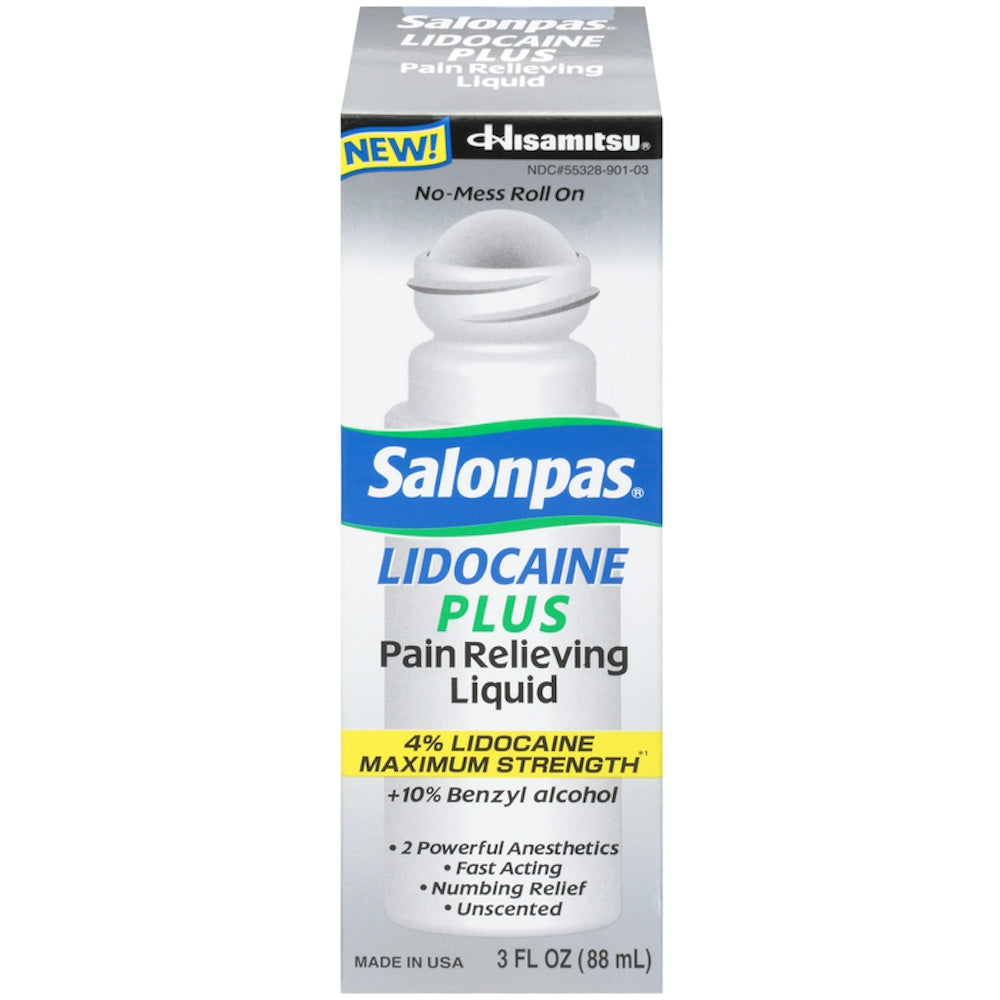 Salonpas Lidocaine Plus Pain Relieving Liquid Roll-on - 3 Fl Oz Health & Beauty Pasteur Pharmacy