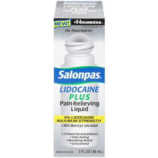 Salonpas Lidocaine Plus Pain Relieving Liquid Roll-on - 3 Fl Oz Health & Beauty Pasteur Pharmacy