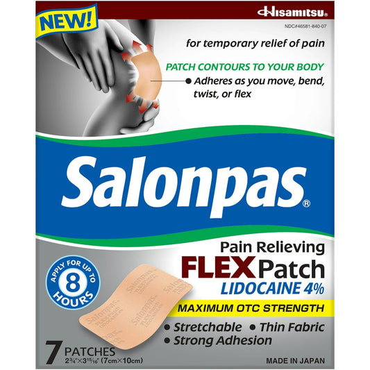 Salonpas Lidocaine 4% Pain Relieving Flex Patch - 7ct Health & Beauty Pasteur Pharmacy