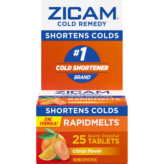 Zicam Zinc Cold Remedy Rapid Melts Quick Dissolve Tablets Citrus Flavor 25ct Health & Beauty Pasteur Pharmacy