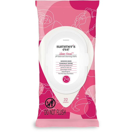 Summer's Eve Feminine Cleansing Cloths For Sensitive Skin Sheer Floral Health & Beauty Pasteur Pharmacy