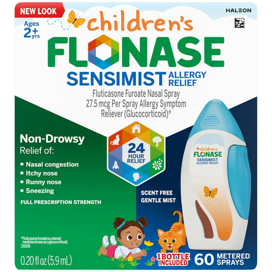 Flonase Children's Sensimist 24hr Allergy Relief Nasal Spray, Gentle Mist, Scent-Free, 60 Sprays Health & Beauty Pasteur Pharmacy