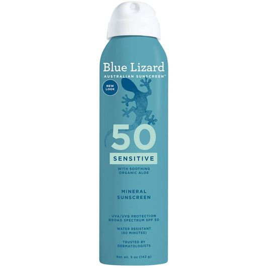 Blue Lizard Mineral Sunscreen Sensitive SPF 50+ Spray, 5 Ounce Sunscreen Pasteur Pharmacy