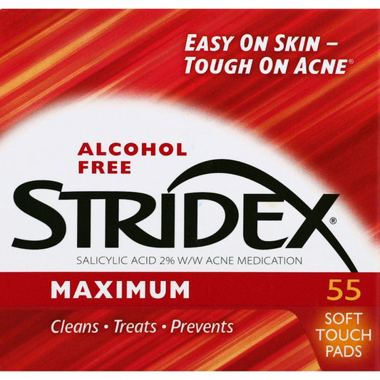 Stridex Alcohol Free Maximum Acne Medication Soft Touch Pads Acne Treatment Pasteur Pharmacy
