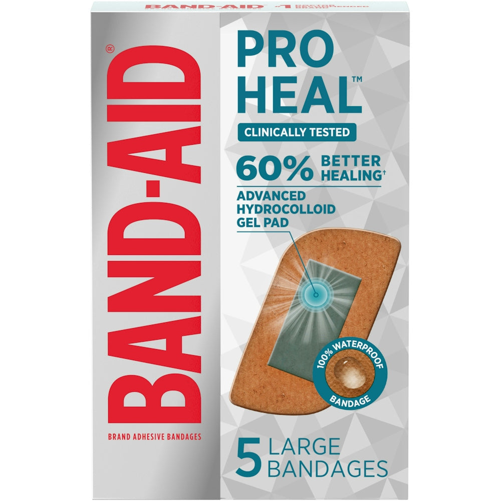 Band-Aid Brand Pro Heal Adhesive Bandages – Large (5 Count) Medical Tape & Bandages Pasteur Pharmacy