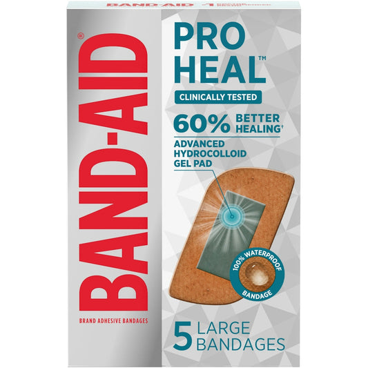 Band-Aid Brand Pro Heal Adhesive Bandages – Large (5 Count) Medical Tape & Bandages Pasteur Pharmacy