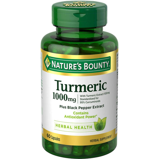 Nature's Bounty Turmeric Plus Black Pepper Extract, 1,000 Mg, 60 Capsules Vitamins & Supplements Pasteur Pharmacy