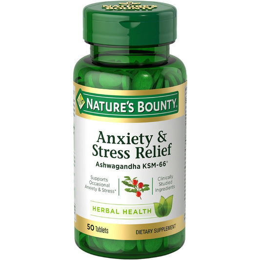 Nature's Bounty Anxiety & Stress Relief, Herbal Health, Tablets Vitamins & Supplements Pasteur Pharmacy