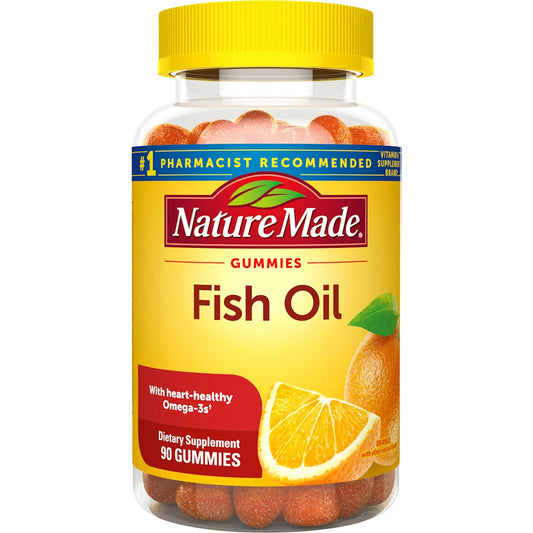 Nature Made Fish Oil Gummies, 90 Count, With Heart-Healthy Omega 3s 57 Mg, In Delicious Strawberry, Lemon, & Orange Vitamins & Supplements Pasteur Pharmacy